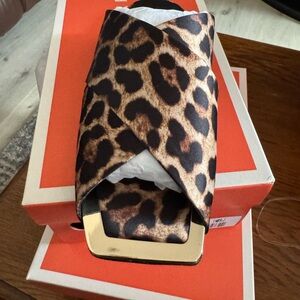 Katy Perry Collections Leopard Print Sandals with Gold Accent